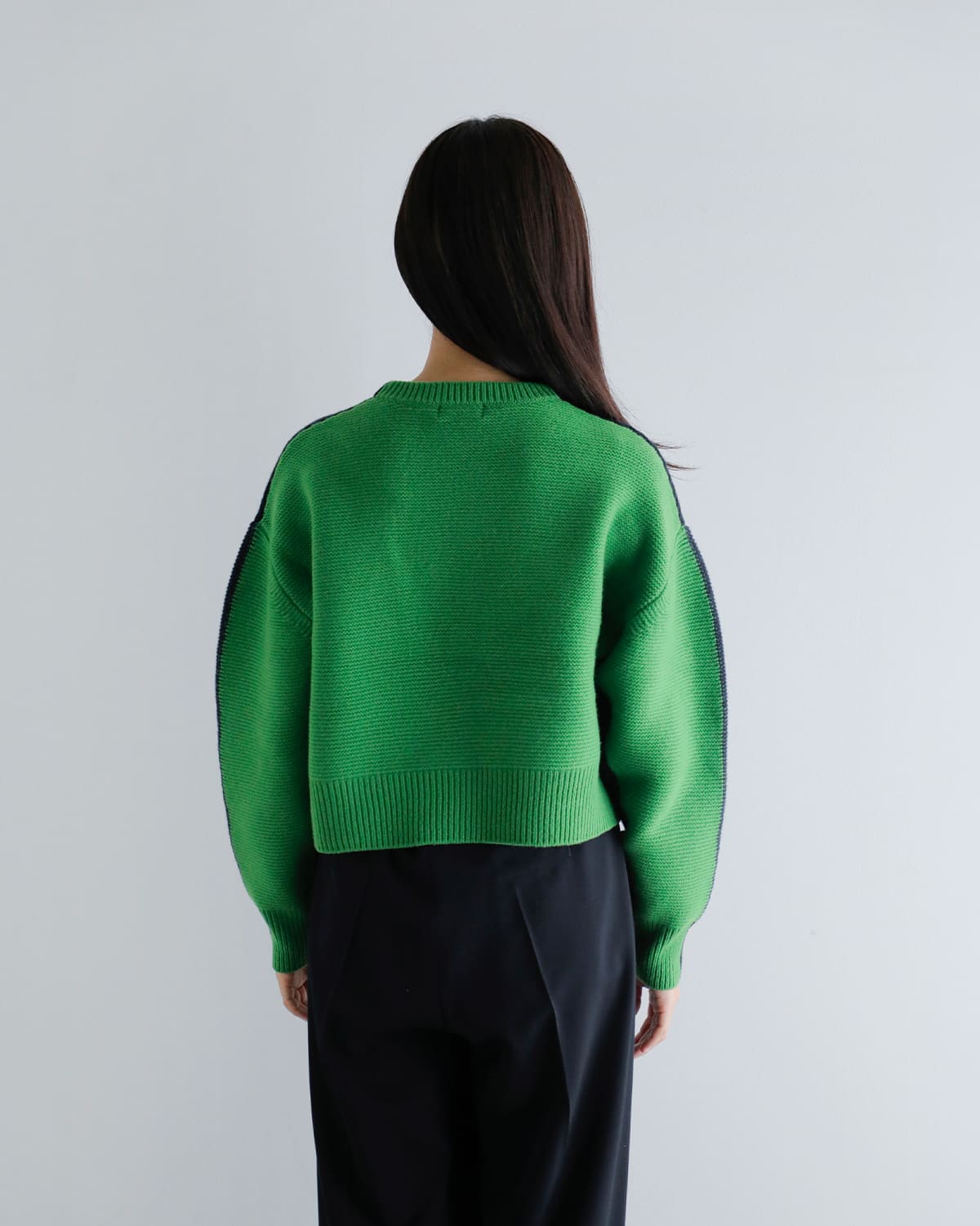 ANNUAL(アニュアル)ウールカシミヤバイカラークルーネックニットプルオーバー “Bi-Color Crew PO” a1205-317po02