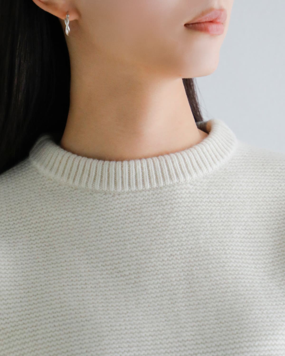 ANNUAL(アニュアル)ウールカシミヤバイカラークルーネックニットプルオーバー “Bi-Color Crew PO” a1205-317po02