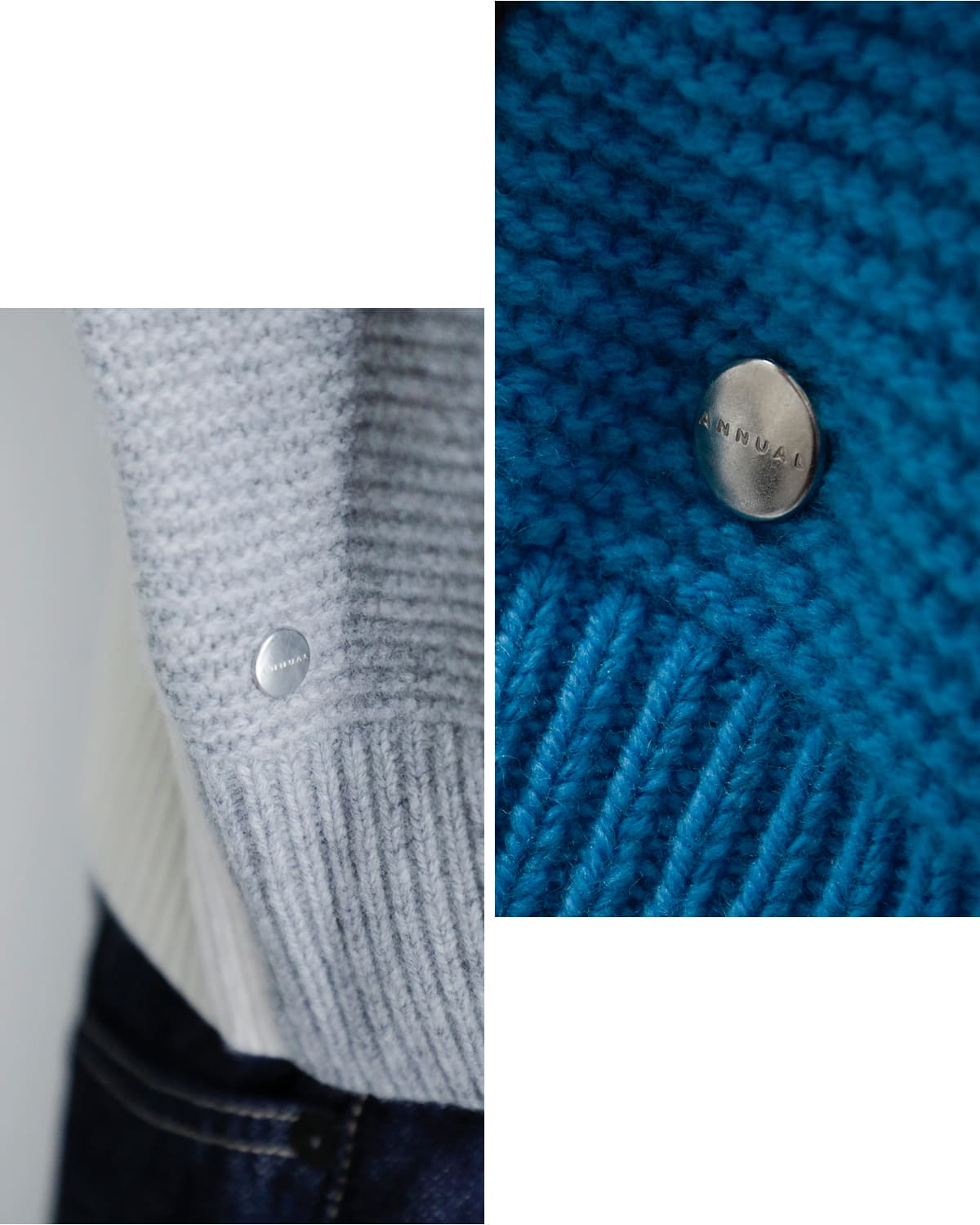 ANNUAL(アニュアル)ウールカシミヤバイカラークルーネックニットプルオーバー “Bi-Color Crew PO” a1205-317po02