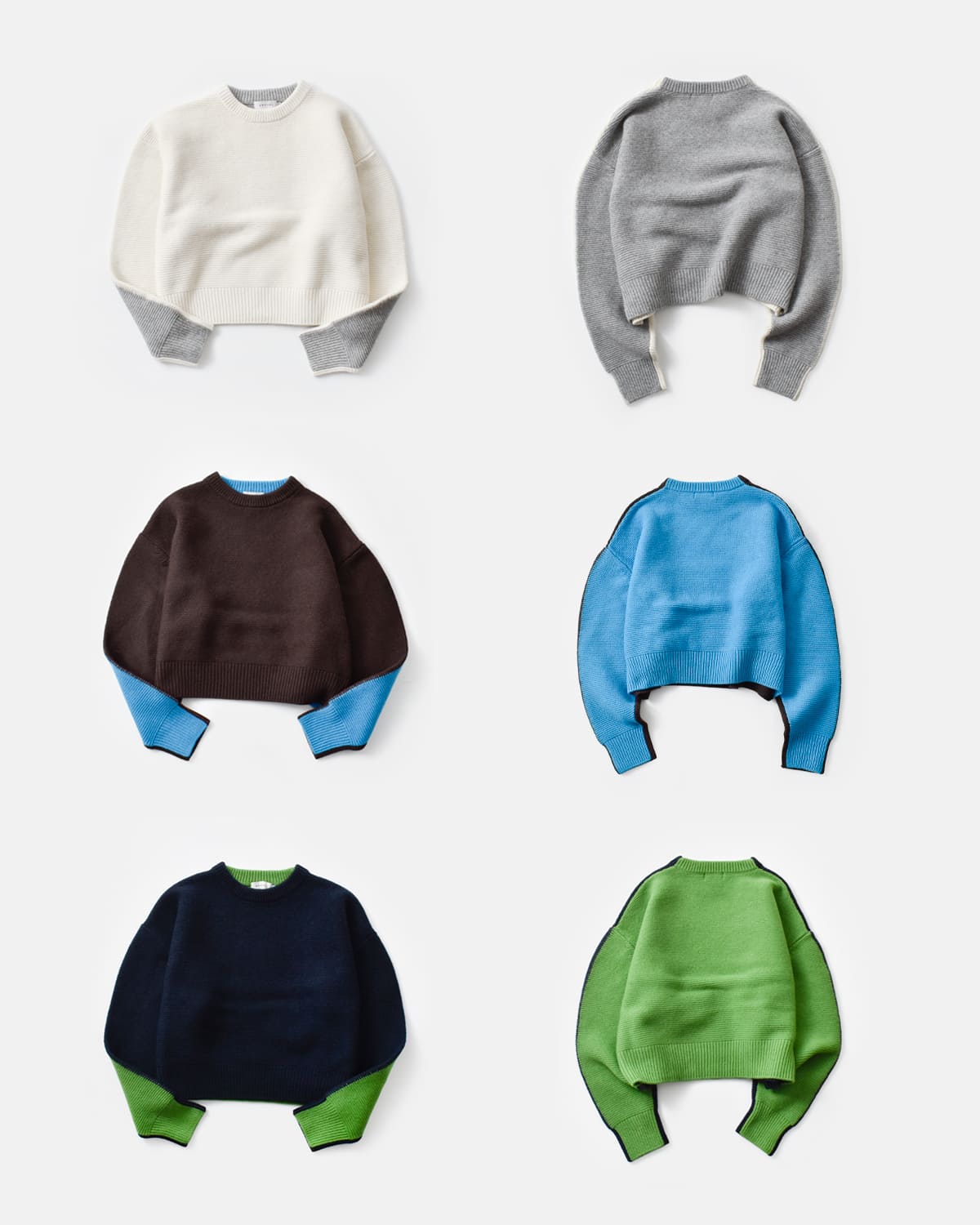 ANNUAL(アニュアル)ウールカシミヤバイカラークルーネックニットプルオーバー “Bi-Color Crew PO” a1205-317po02