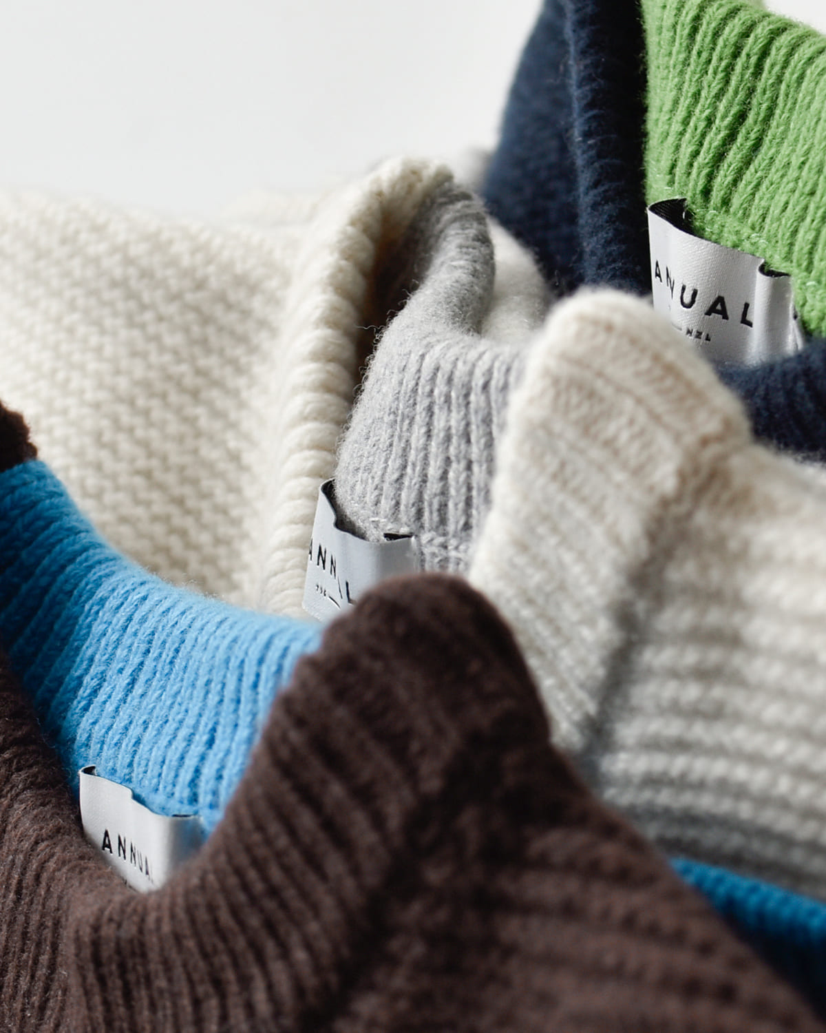 ANNUAL(アニュアル)ウールカシミヤバイカラークルーネックニットプルオーバー “Bi-Color Crew PO” a1205-317po02