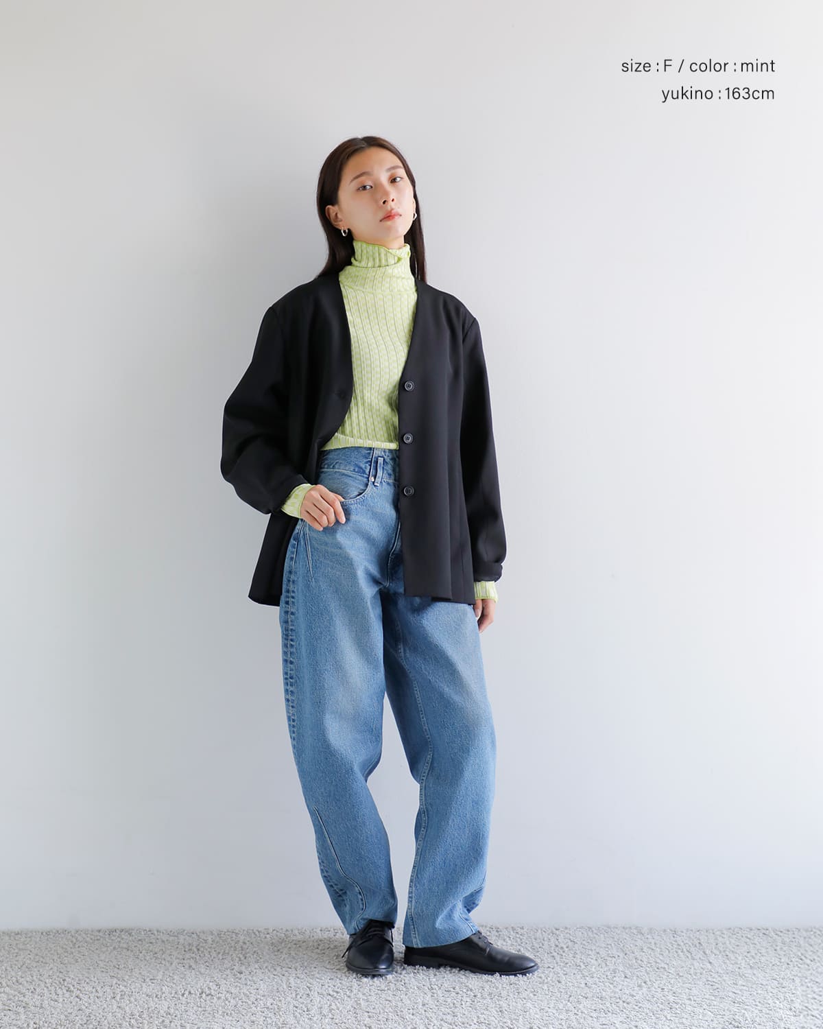 ANNUAL(アニュアル)ウールタートルネックリブニットプルオーバー “Checkered Rib Turtle PO” a1207-317po01