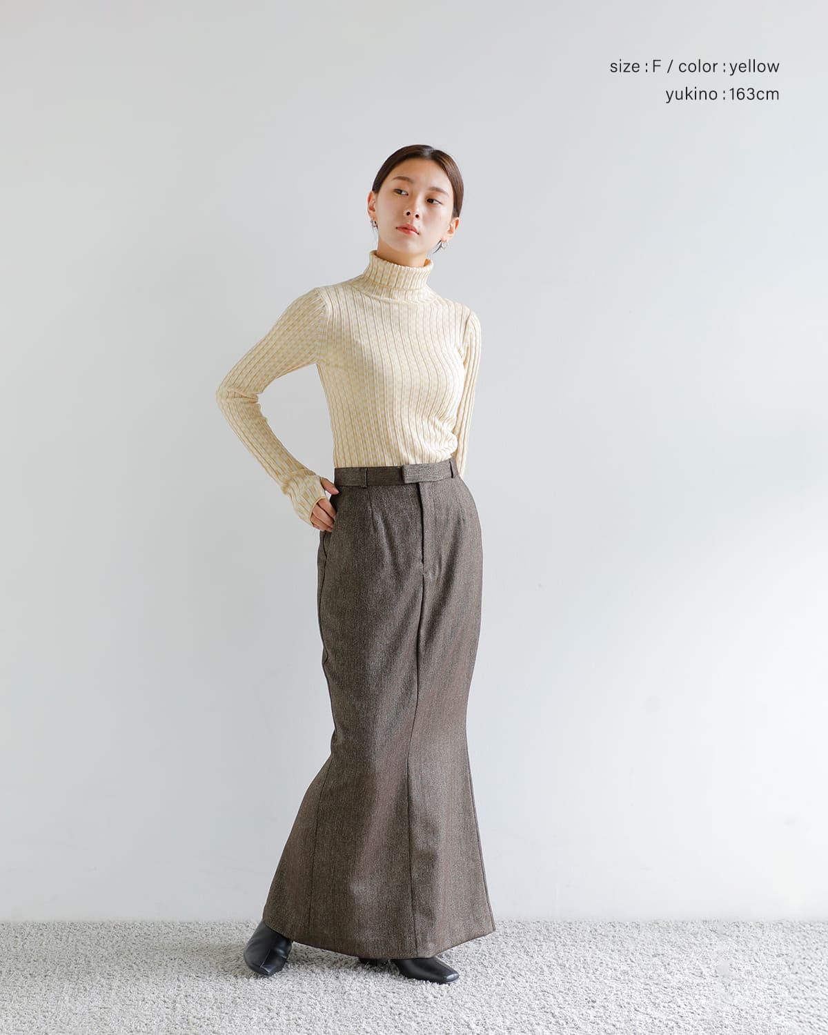 ANNUAL(アニュアル)ウールタートルネックリブニットプルオーバー “Checkered Rib Turtle PO” a1207-317po01