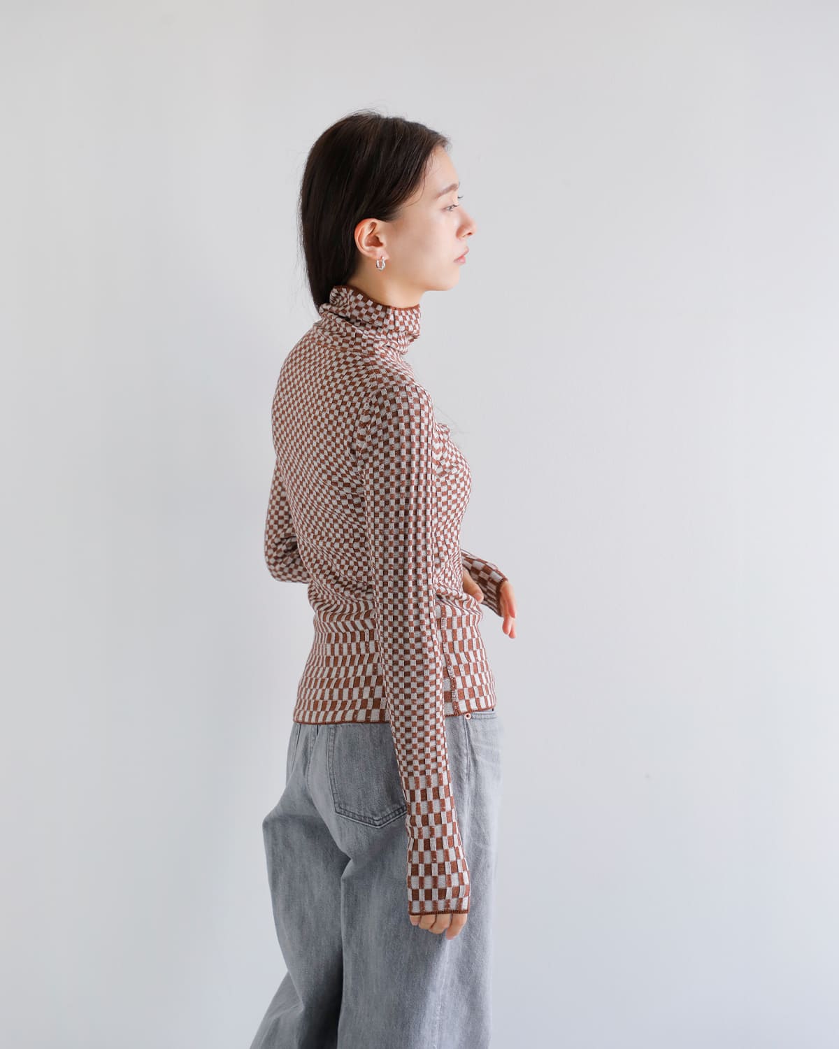 ANNUAL(アニュアル)ウールタートルネックリブニットプルオーバー “Checkered Rib Turtle PO” a1207-317po01