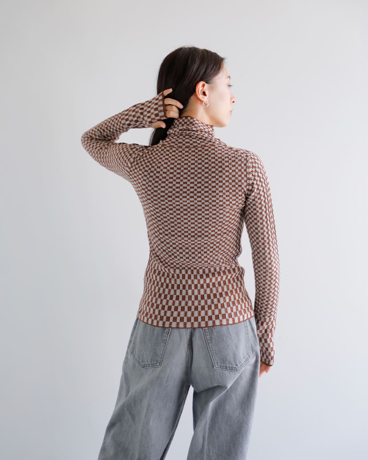 ANNUAL(アニュアル)ウールタートルネックリブニットプルオーバー “Checkered Rib Turtle PO” a1207-317po01