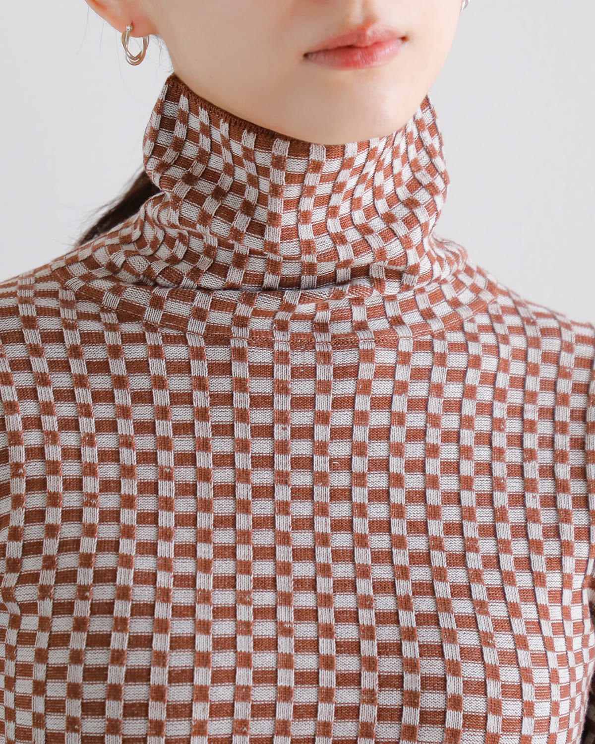 ANNUAL(アニュアル)ウールタートルネックリブニットプルオーバー “Checkered Rib Turtle PO” a1207-317po01