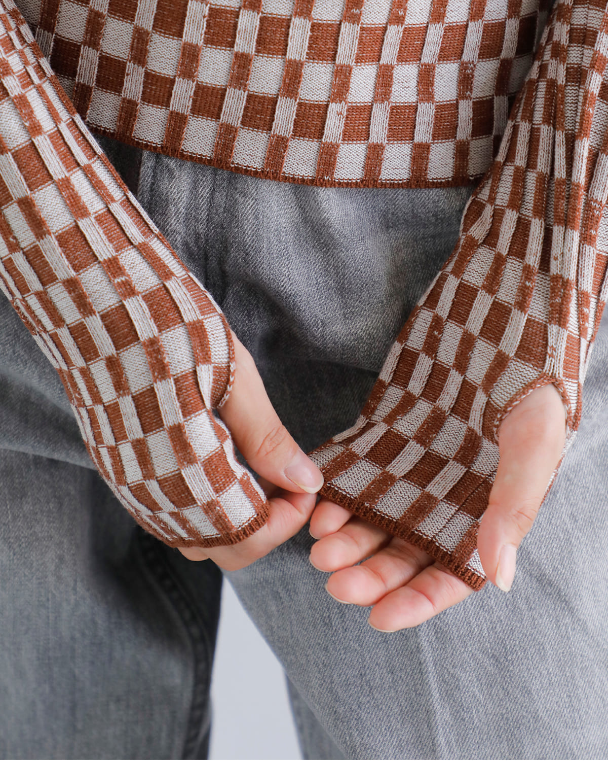 ANNUAL(アニュアル)ウールタートルネックリブニットプルオーバー “Checkered Rib Turtle PO” a1207-317po01