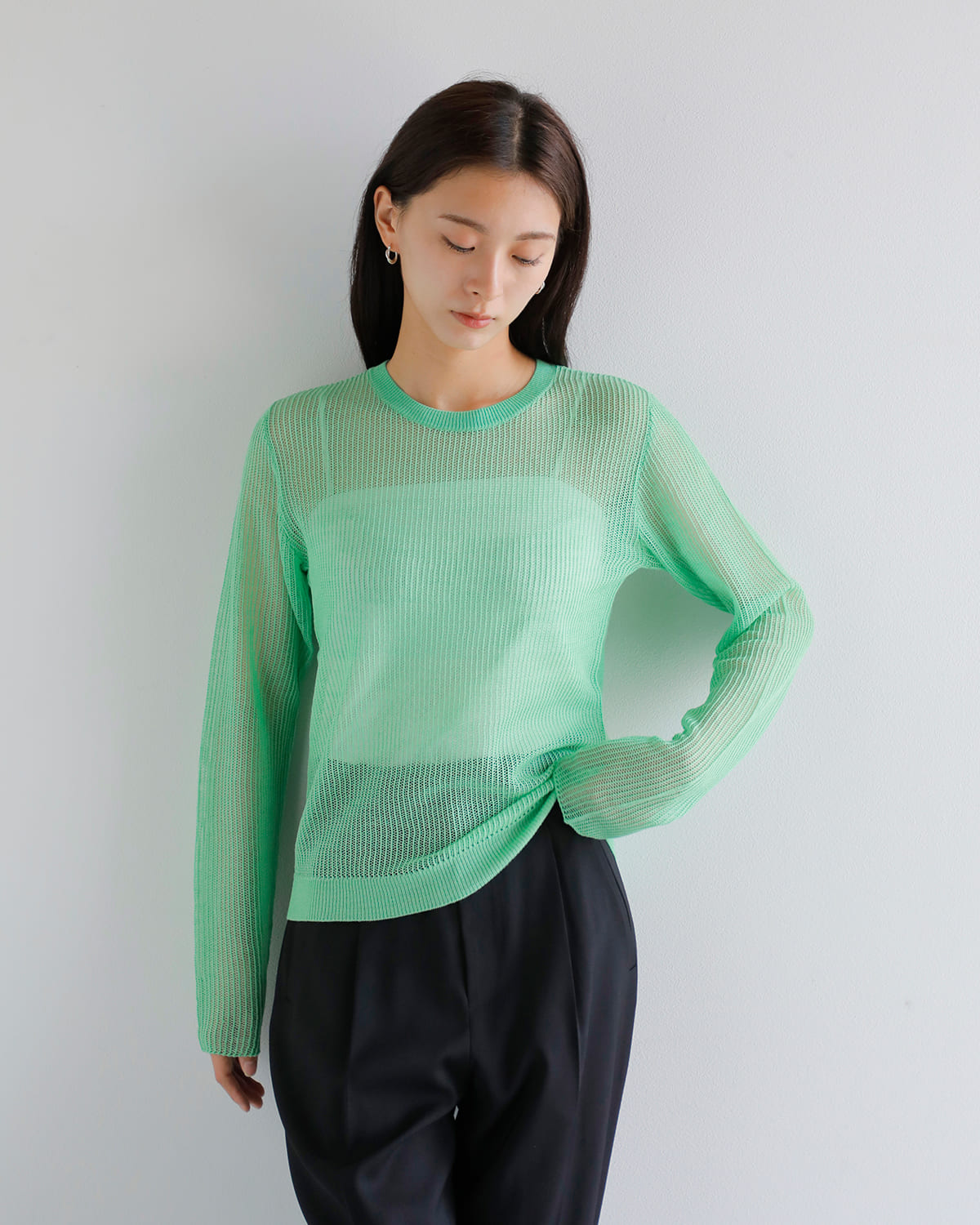 ANNUAL(アニュアル)ウールメッシュ編みニットプルオーバー “Mesh Pullover” a1207-317po02