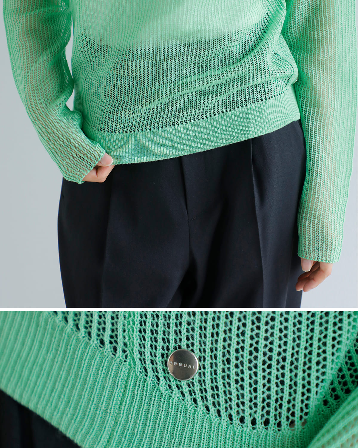 ANNUAL(アニュアル)ウールメッシュ編みニットプルオーバー “Mesh Pullover” a1207-317po02