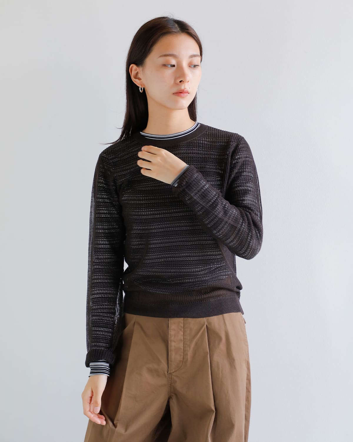 ANNUAL(アニュアル)ウールメッシュ編みニットプルオーバー “Mesh Pullover” a1207-317po02