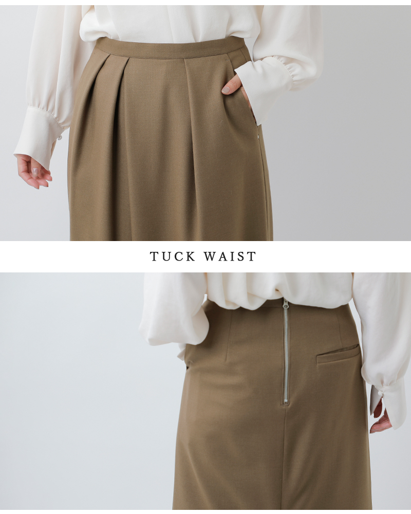 assiette(アシェット)バージンウールストレッチサキソニーアシンメトリーハーフZIPプルオーバーa24-31496-54