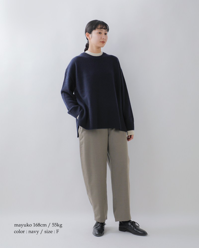 ADAWAS(アダワス)カシミヤブレンドレイヤードトリムプルオーバーadws-501-50