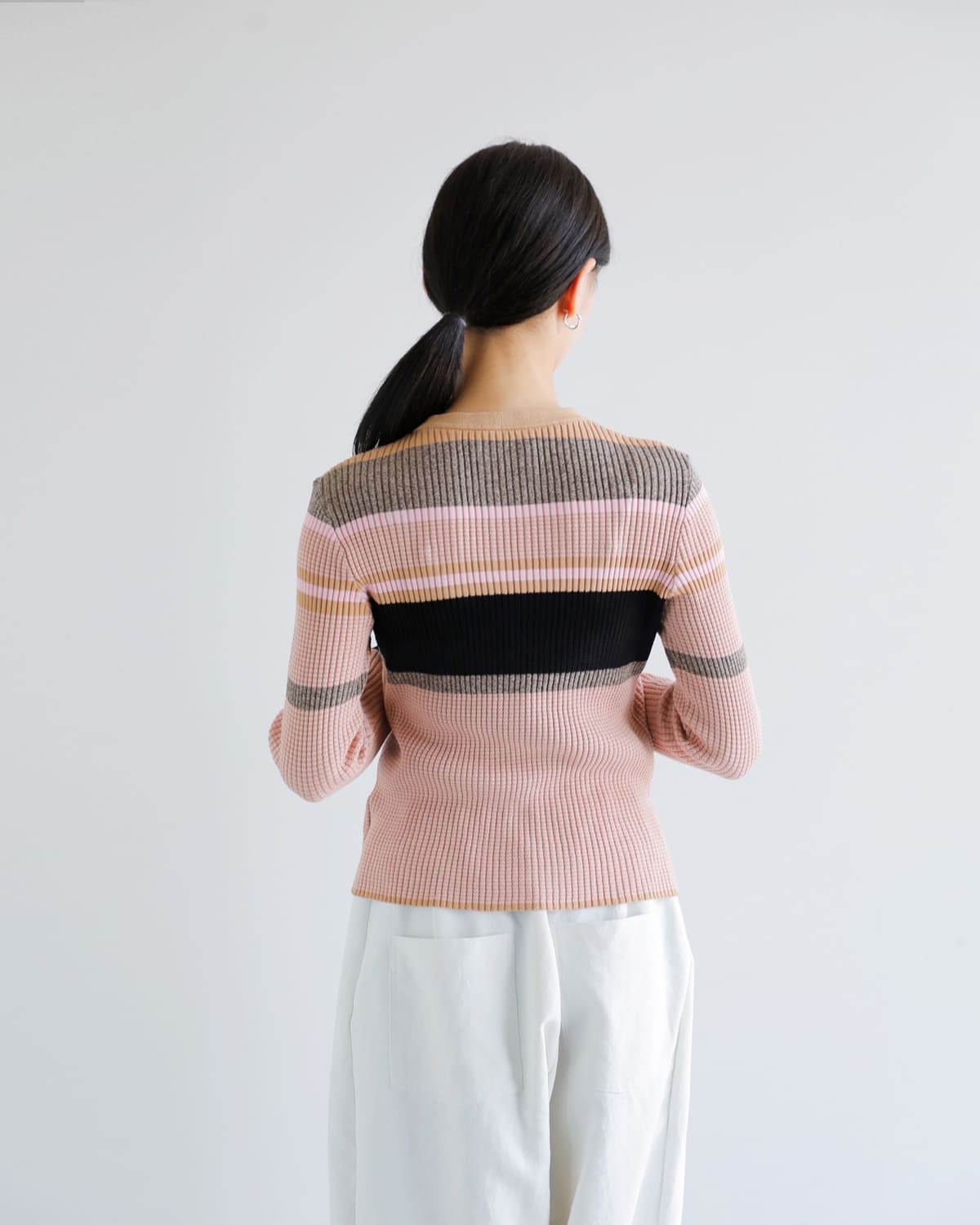 AKANE UTSUNOMIYA(アカネウツノミヤ)コットンランダムボーダーニットプルオーバーakes-003 akes-003