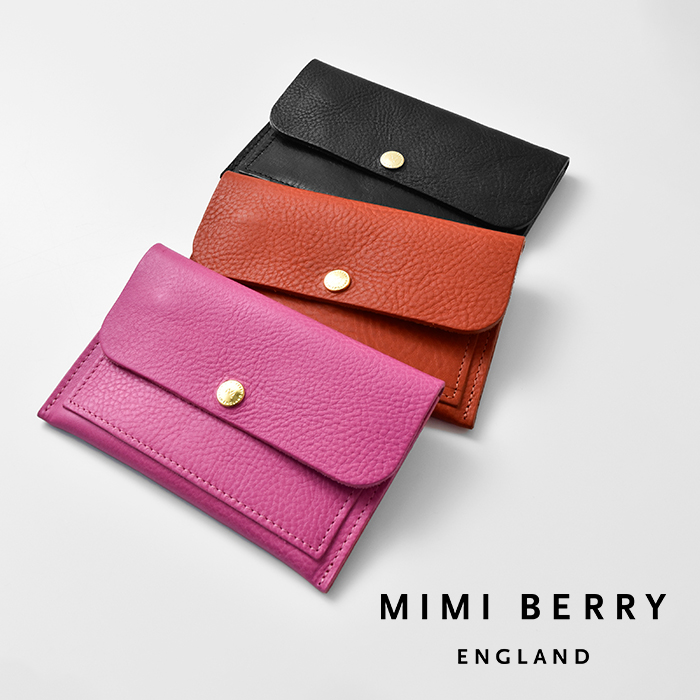 Mimi(ミミ)ソフトグレイニーベジタブルタンニンレザースモールコイン＆カードパースalfie