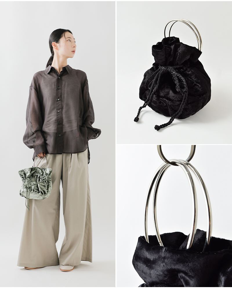 The Bagmati(バグマティ)ベルベットメタルリングハンドルポーチan-241249