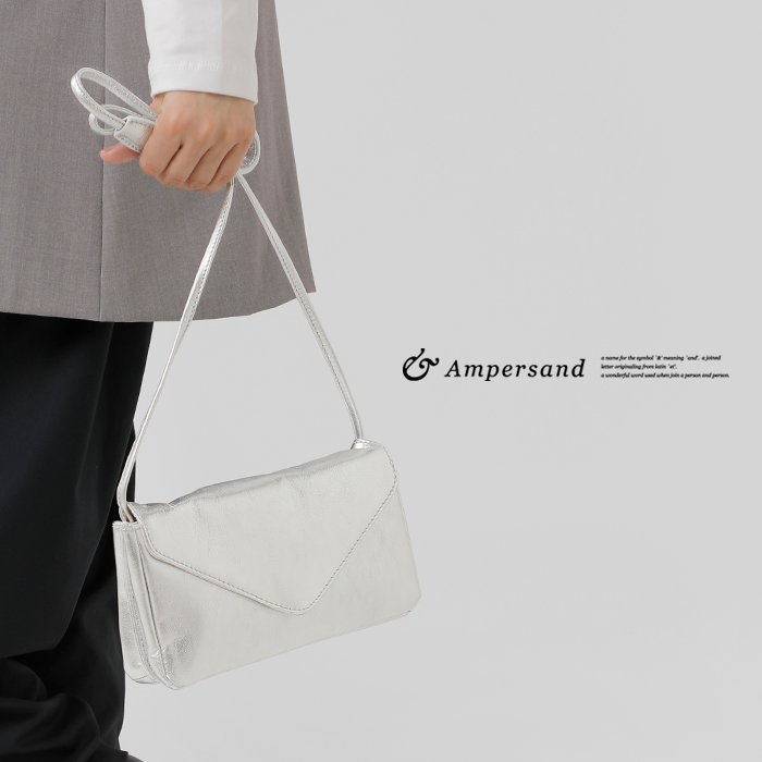 Ampersand(アンパサンド)カウレザートライアングルフラップショルダーバッグap24-w87