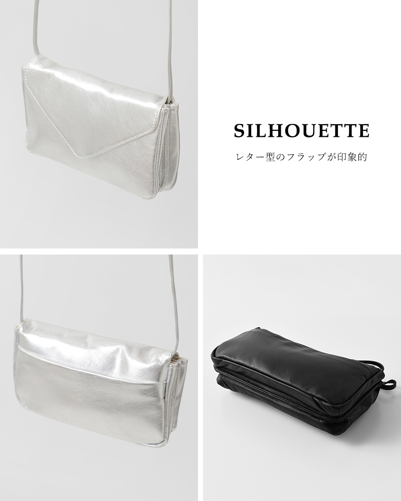 Ampersand(アンパサンド)カウレザートライアングルフラップショルダーバッグap24-w87