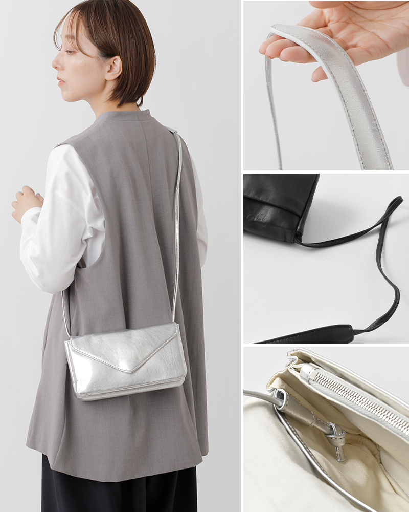 Ampersand(アンパサンド)カウレザートライアングルフラップショルダーバッグap24-w87