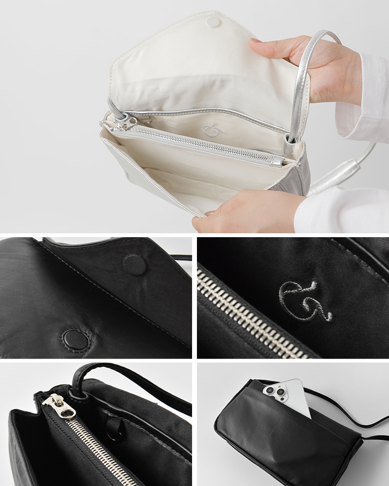 Ampersand(アンパサンド)カウレザートライアングルフラップショルダーバッグap24-w87