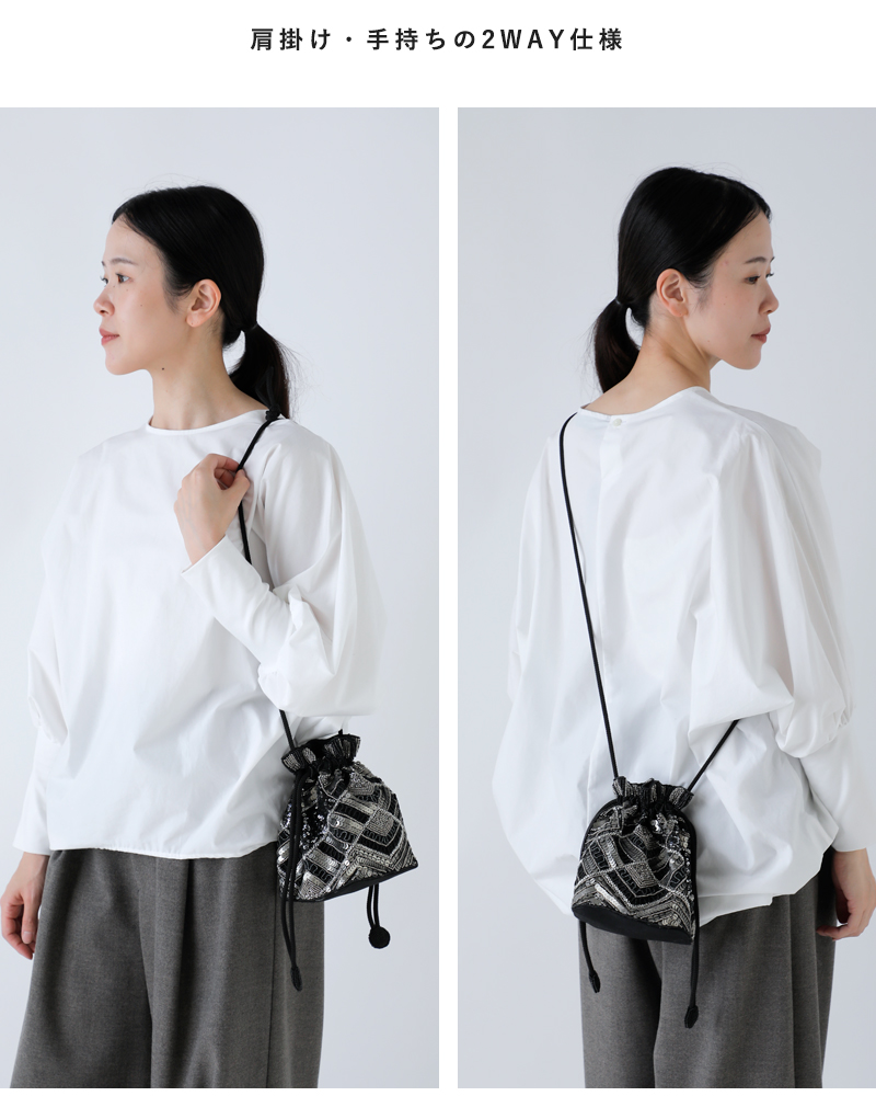 MARCHER(マルシェ)巾着ビーズショルダーバッグbeads-shoulder