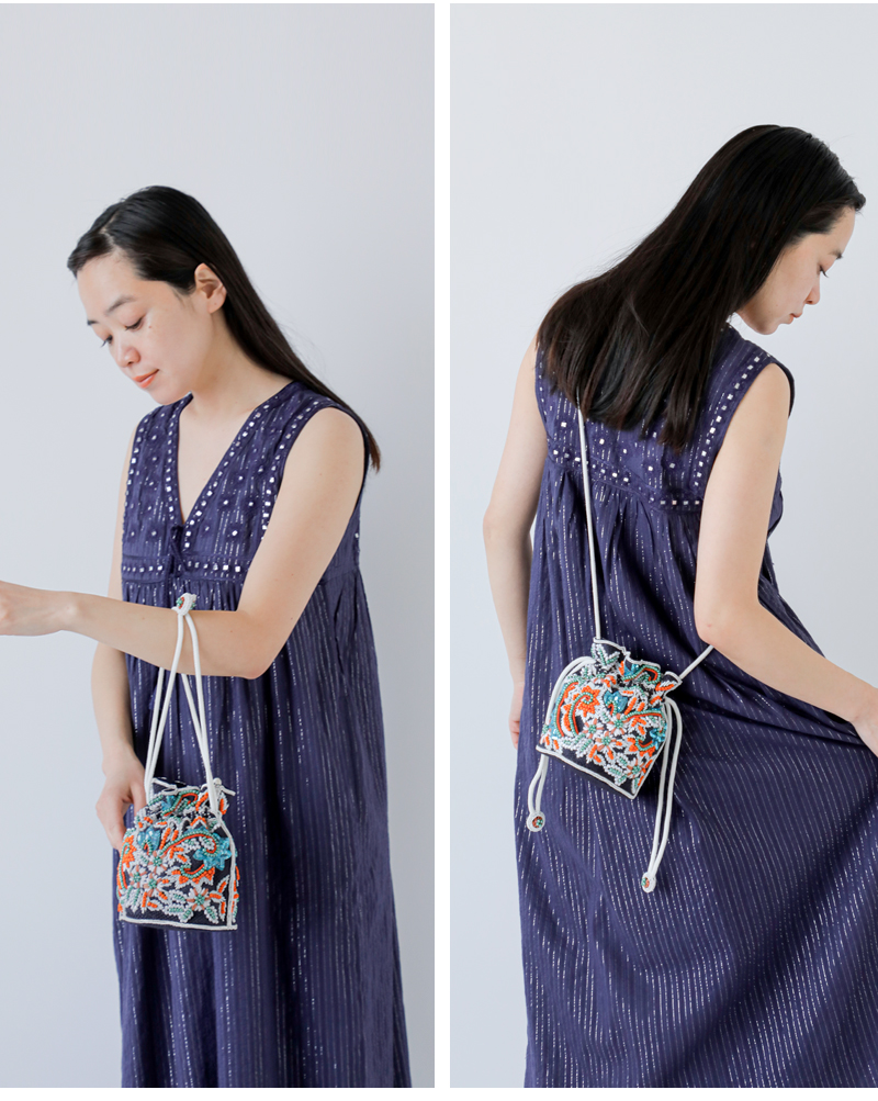 MARCHER(マルシェ)巾着ビーズショルダーバッグbeads-shoulder