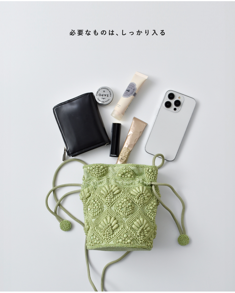 MARCHER(マルシェ)巾着ビーズショルダーバッグbeads-shoulder