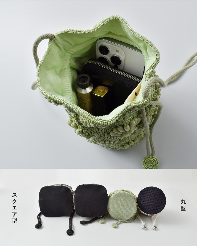 MARCHER(マルシェ)巾着ビーズショルダーバッグbeads-shoulder