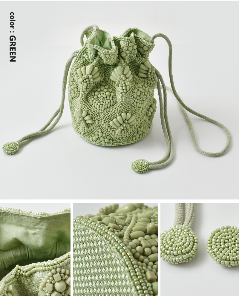 MARCHER(マルシェ)巾着ビーズショルダーバッグbeads-shoulder