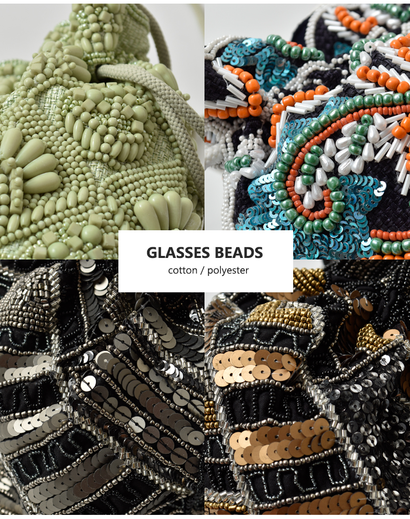 MARCHER(マルシェ)巾着ビーズショルダーバッグbeads-shoulder