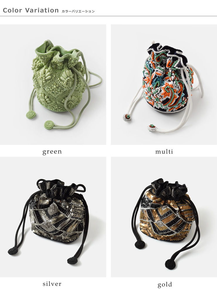 MARCHER(マルシェ)巾着ビーズショルダーバッグbeads-shoulder