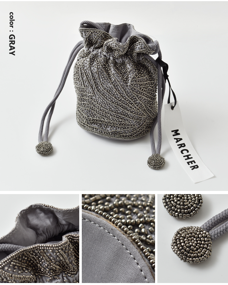 MARCHER(マルシェ)巾着ビーズショルダーバッグbeads-shoulder3