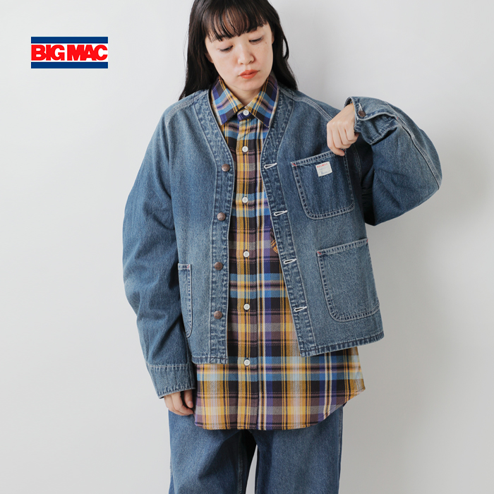 BIGMAC カバーオール デニム ノーカラー エンジニアジャケット 楽天市場】ビッグマック BIG MAC デニム エンジニア ジャケット