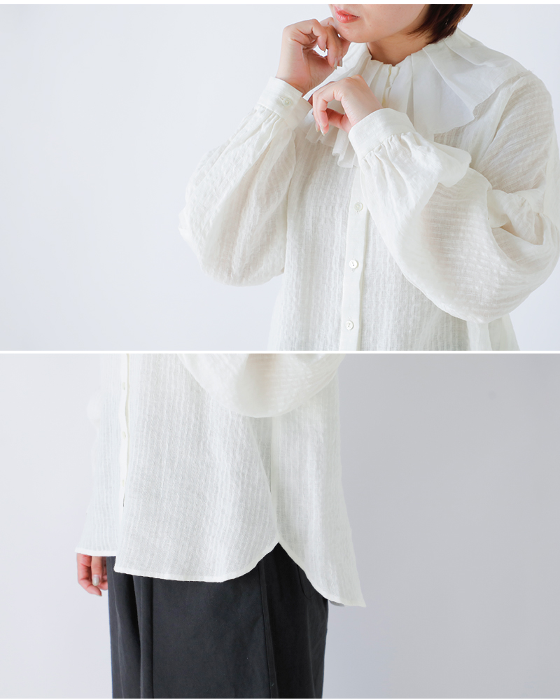 MAGALI(マガリ)ストライプリネンアンティークカラーブラウスbl270