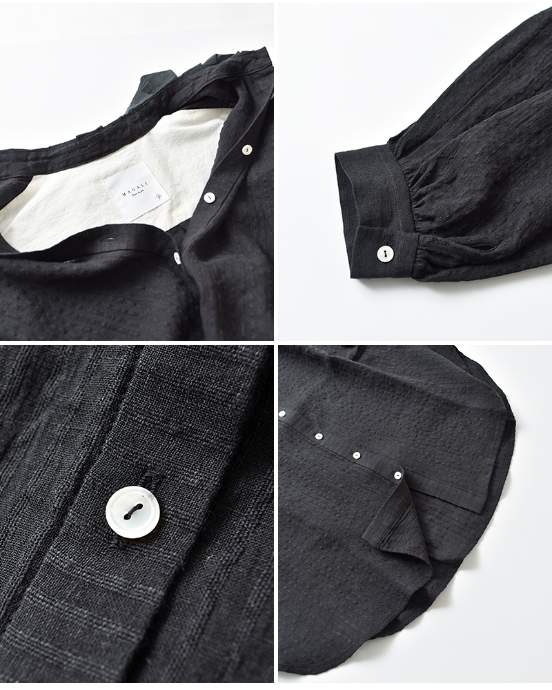 MAGALI(マガリ)ストライプリネンアンティークカラーブラウスbl270