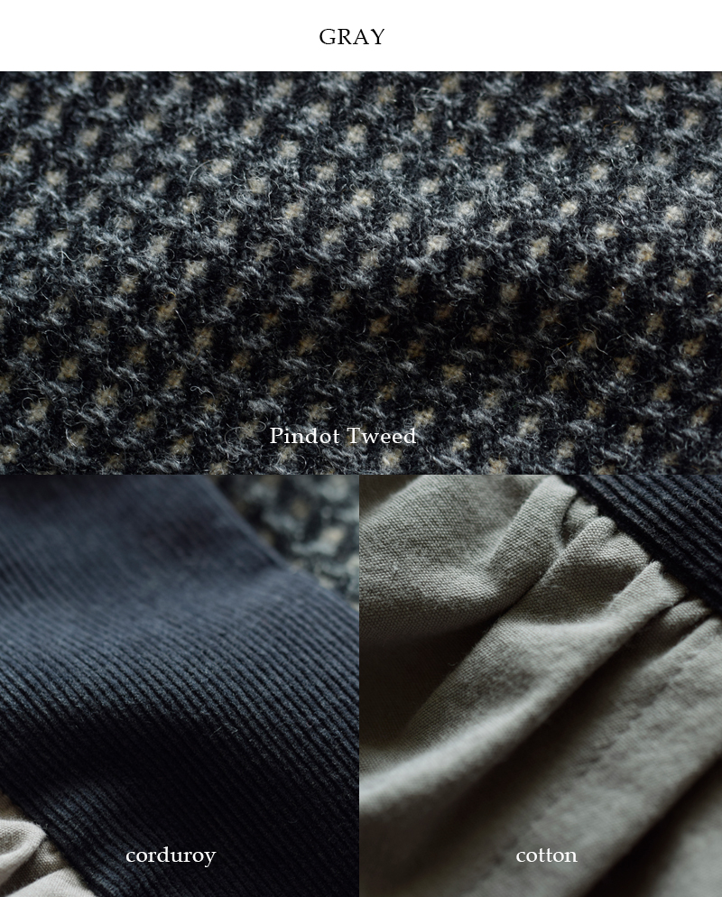 MAGALIピンドット ツイード ヴィンテージ ジレ bl272