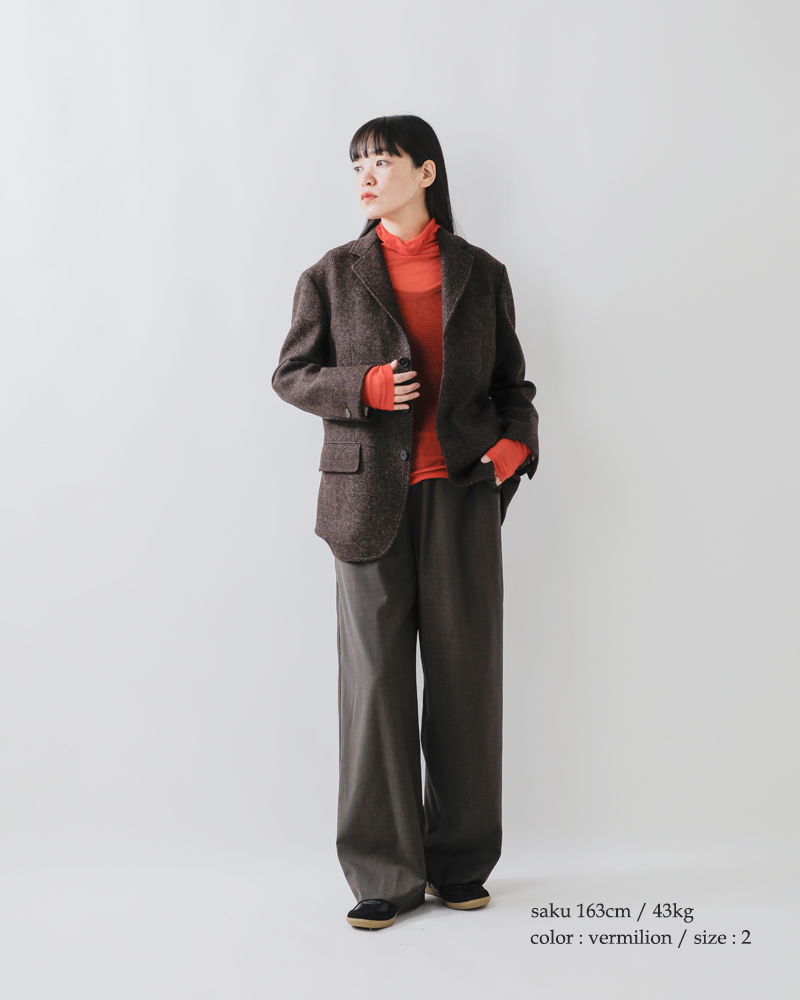 BATONER(バトナー)カシミヤシルクブレンドハイネックロングスリーブTシャツbn-25fl-009