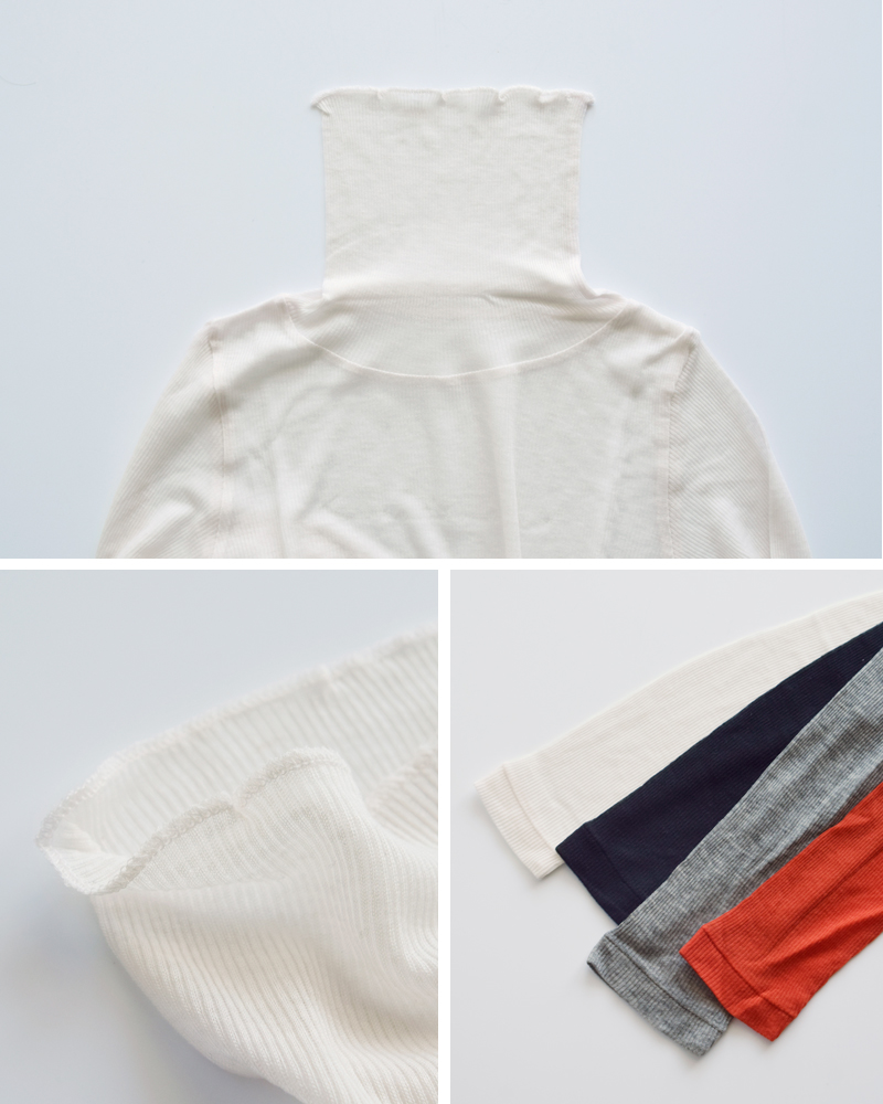 BATONER(バトナー)カシミヤシルクブレンドハイネックロングスリーブTシャツbn-25fl-009