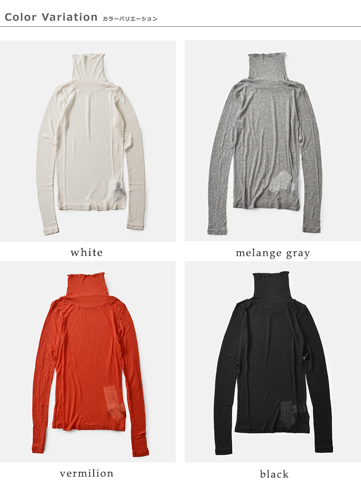 BATONER(バトナー)カシミヤシルクブレンドハイネックロングスリーブTシャツbn-25fl-009