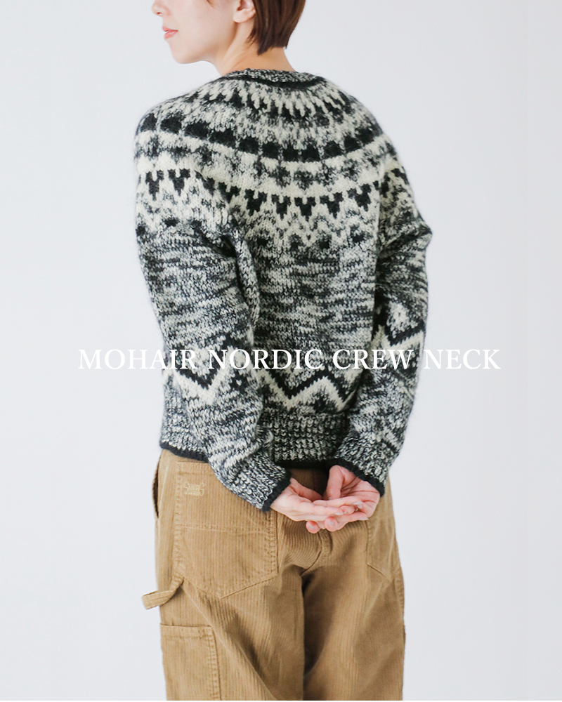 BATONER(バトナー)ウールモヘアアルパカノルディッククルーネックニットプルオーバー“MOHAIRNORDICCREWNECK”bn-25fl-049