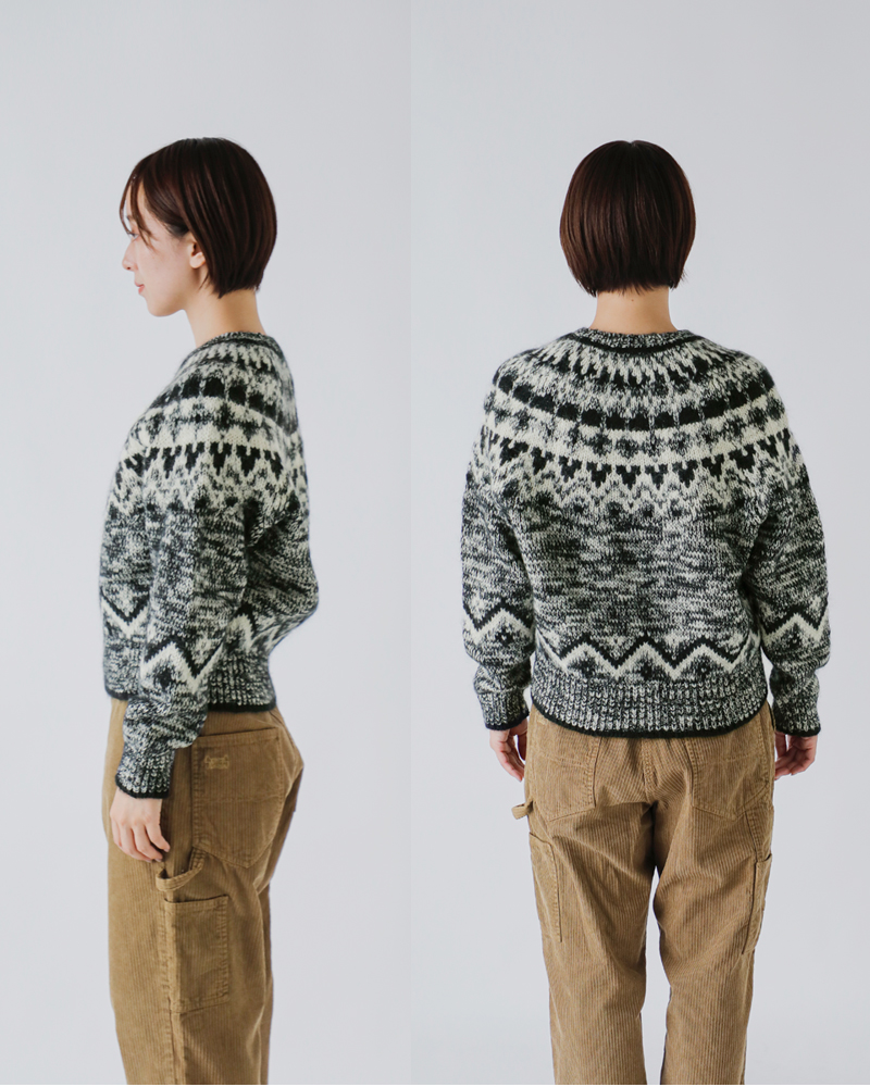 BATONER(バトナー)ウールモヘアアルパカノルディッククルーネックニットプルオーバー“MOHAIRNORDICCREWNECK”bn-25fl-049