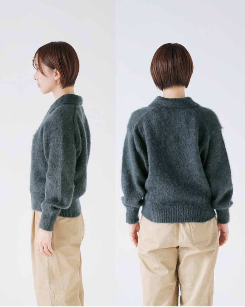 BATONER(バトナー)ピュアモヘアシャギーポロニットプルオーバー“PUREMOHAIRSHAGGYPOLO”bn-25fl-053
