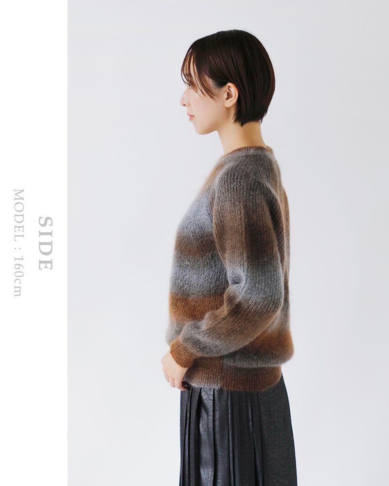 BATONER(バトナー)モヘアクルーネックニットプルオーバー“MOHAIRKASURIDYESIGNATURECREWNECK”bn-25fl-055