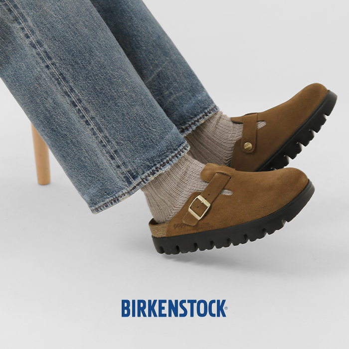 papillio by BIRKENSTOCK(パピリオ バイ ビルケンシュトック)ボストンチャンキースエードレザーナローフラットサンダル“BOSTONCHUNKY”boston-chunky