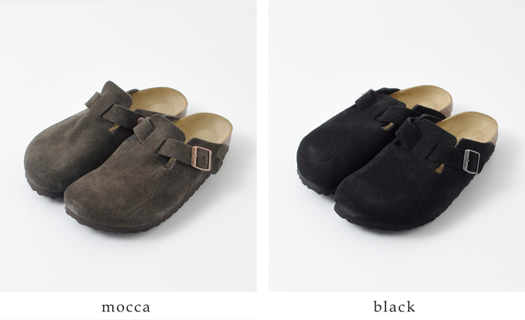 BIRKENSTOCK(ビルケンシュトック)ベロアレザーフラットクロッグサンダル“BOSTON”boston-same1