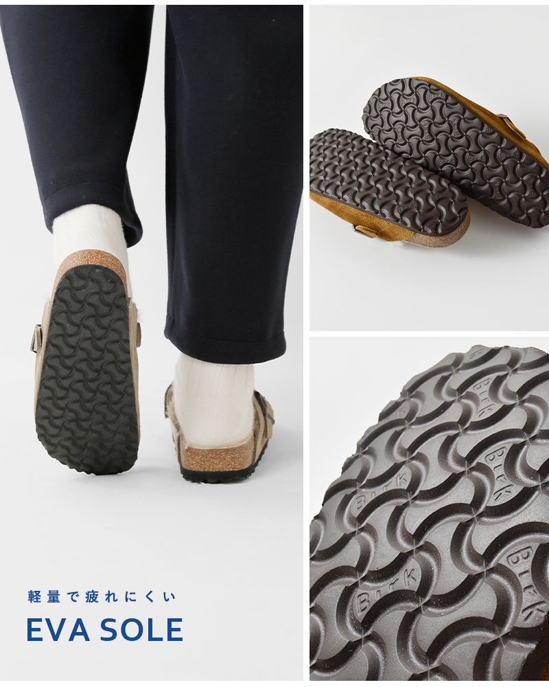 BIRKENSTOCK(ビルケンシュトック)ボストンシアリングスエードレザーボアナローフラットクロッグサンダル“BOSTONSHEARLING”boston-shearling