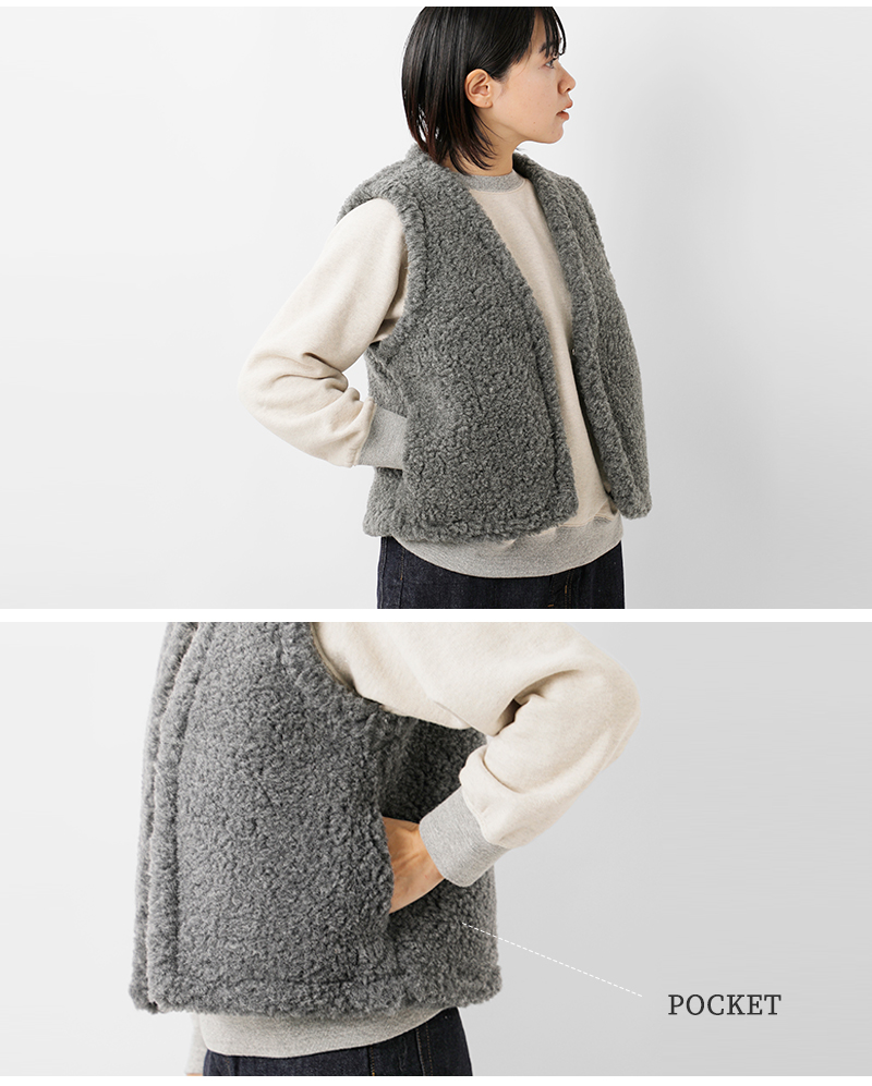 Mouflon Mouflon(ムフロン ムフロン)ボアVネックベストbv-same1