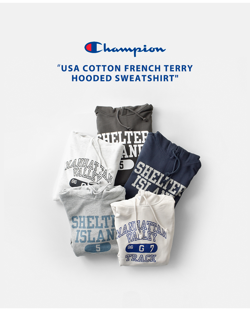 Champion(チャンピオン)USAコットンフレンチテリーフーデッドスウェットシャツc3-c122-123