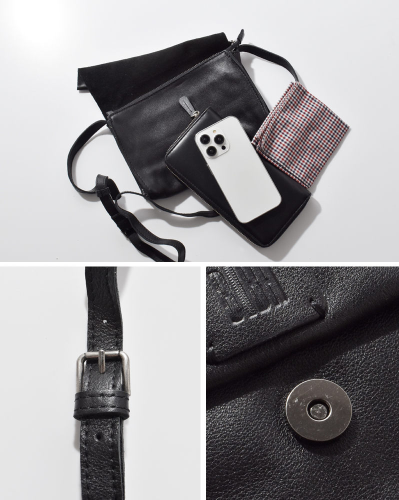 BIBA(ビバ)カウハイドレザークロスフラップバッグ“CHESTERTB”cet3l