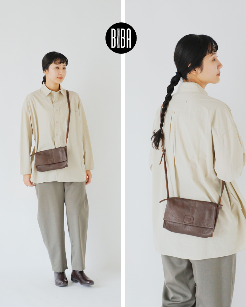 BIBA(ビバ)カウハイドレザークロスフラップバッグ“CHESTERTB”cet3l