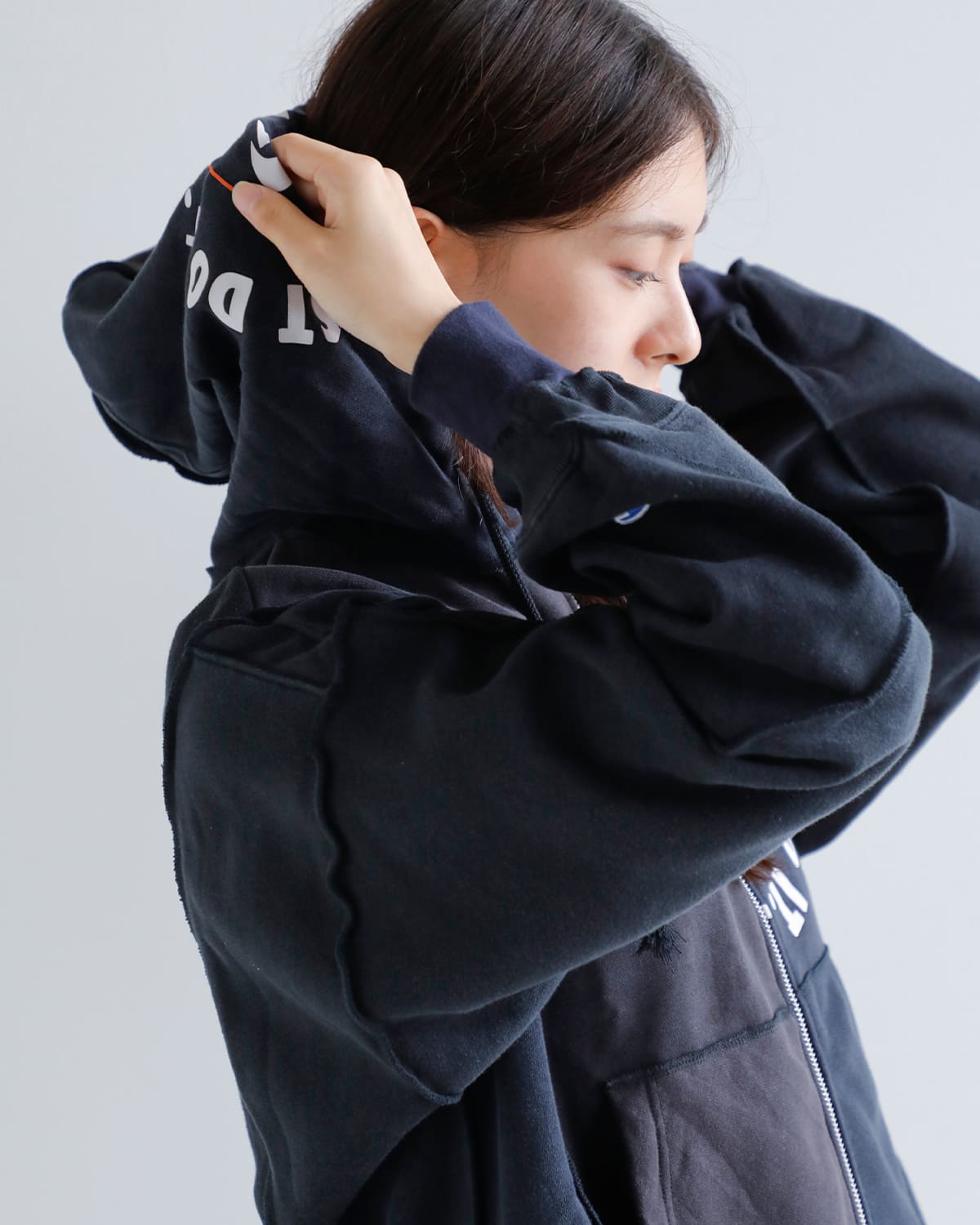 BODYSONG リメイク 変形 パーカー セール】Damage Overdyed Parker/ダメージオーバーダイパーカー